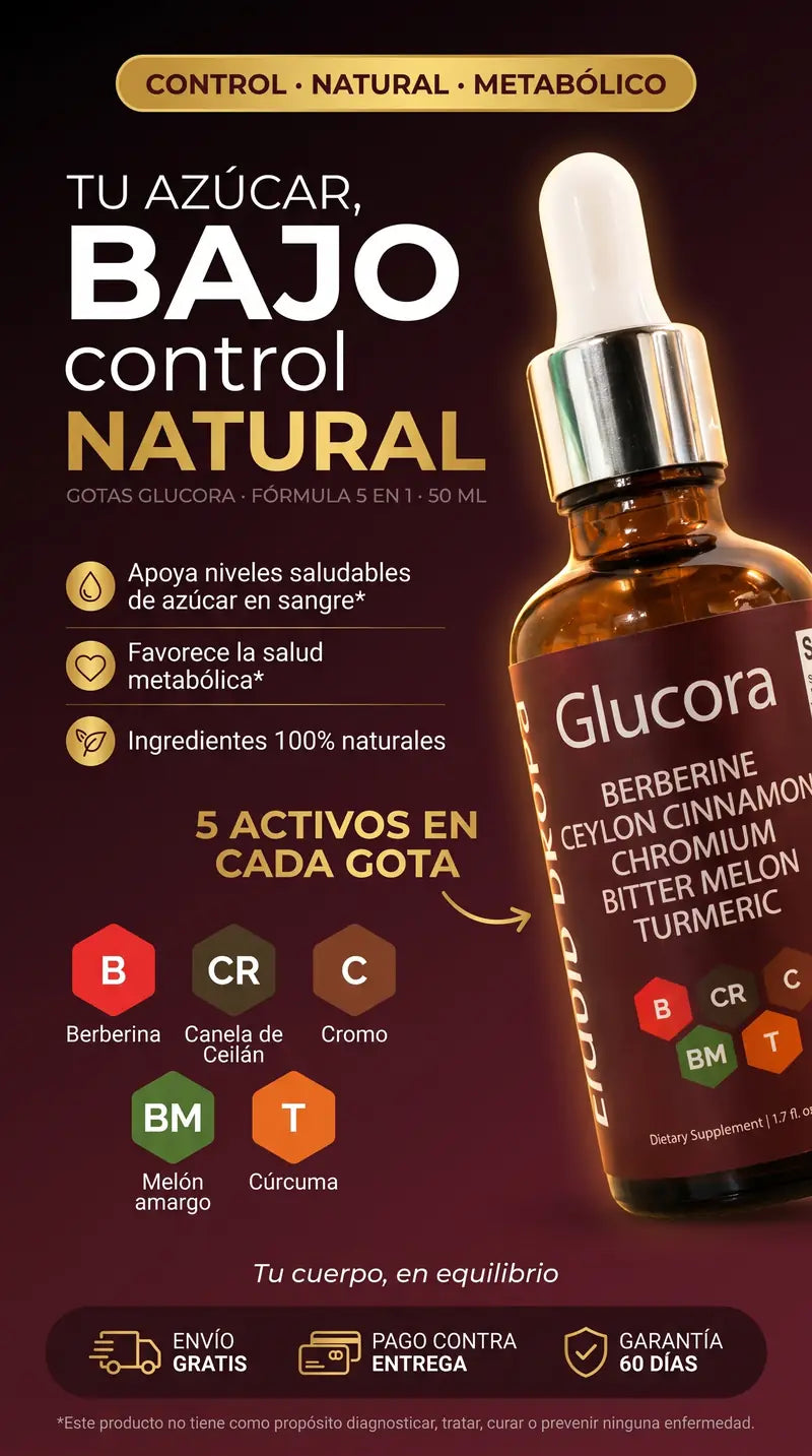 Glucora: gotas naturales que apoyan niveles saludables de azúcar en sangre
