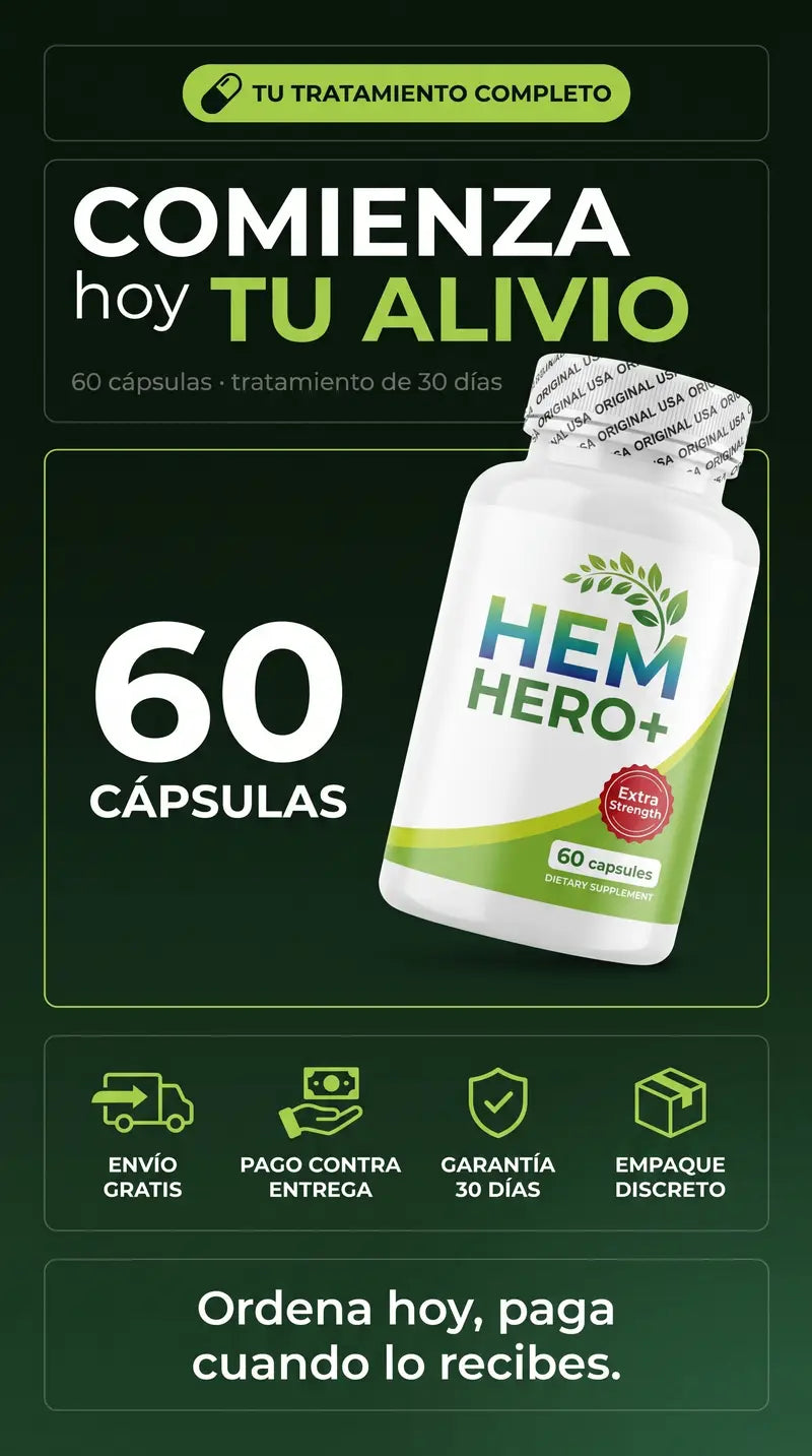Hem Hero, 60 cápsulas, tratamiento completo de 30 días