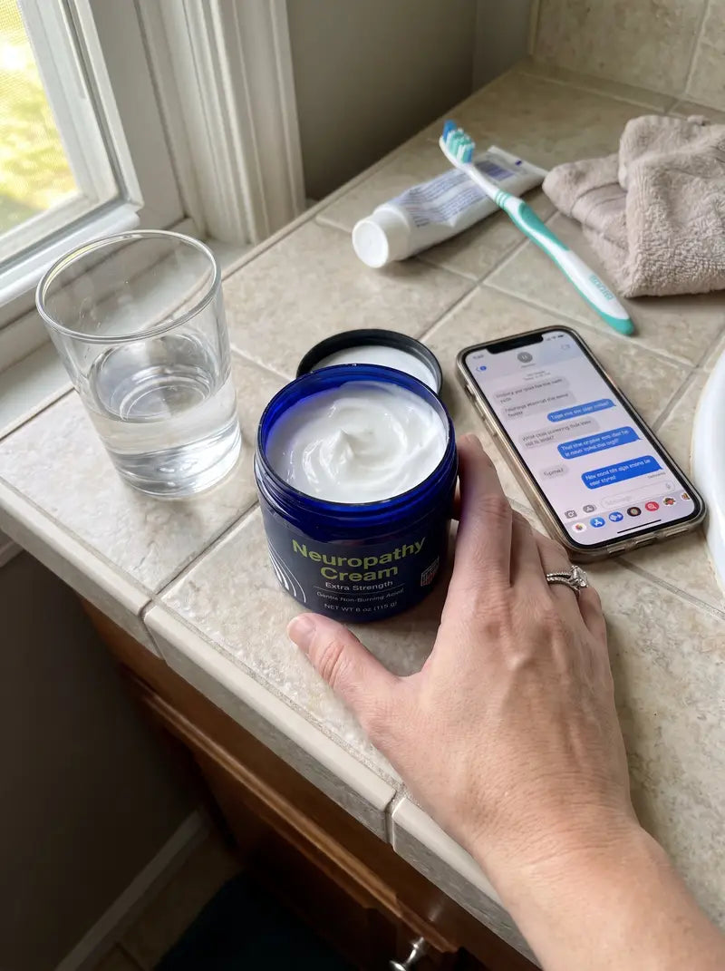 Neuropathy Cream en el mostrador