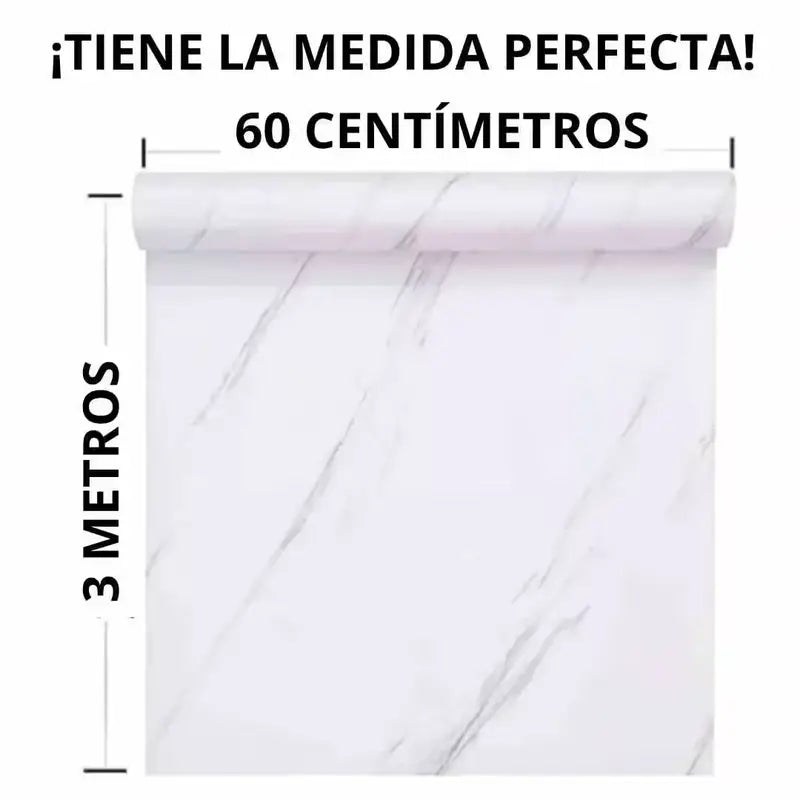 Rollo de vinilo de mármol, medida perfecta 60cm x 3m