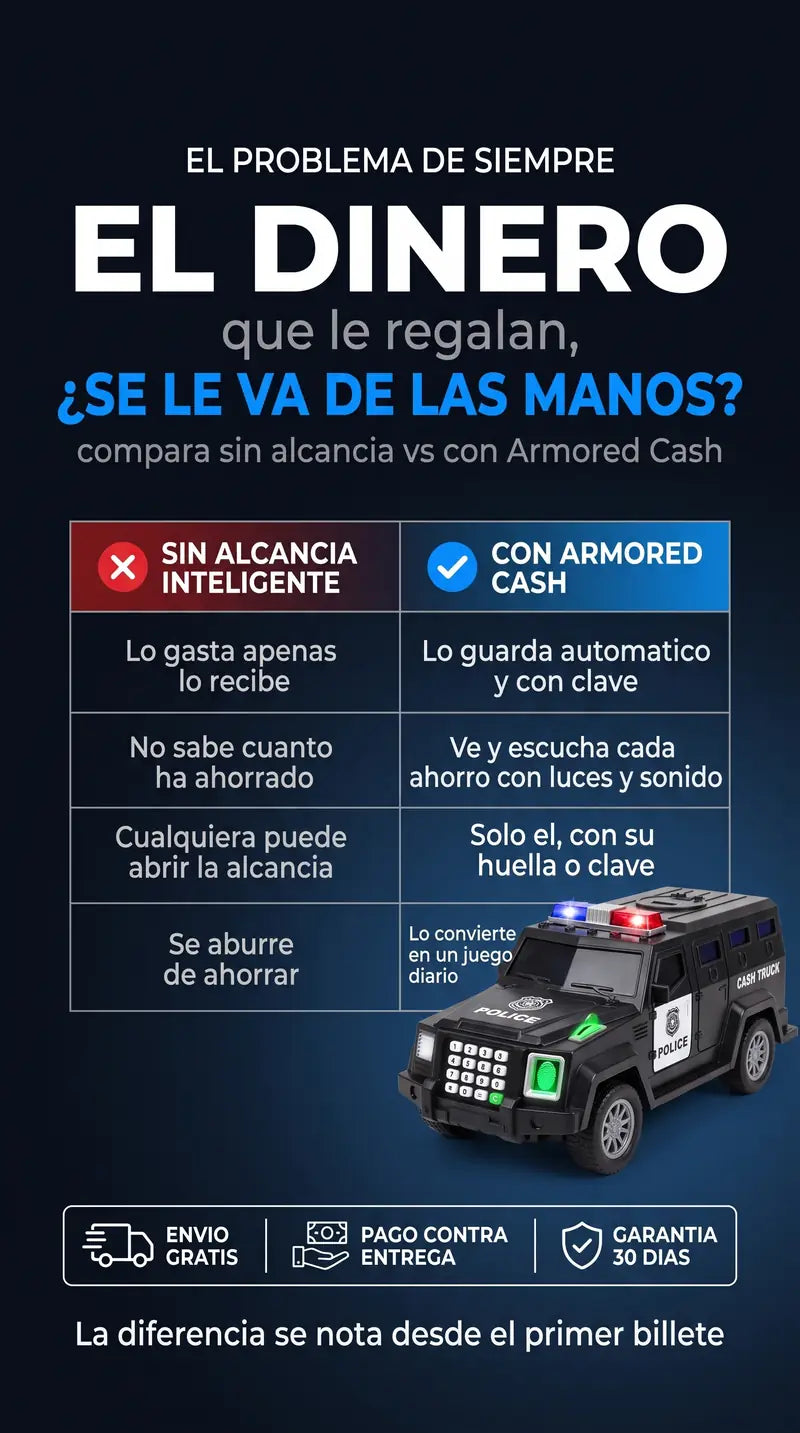 ¿El dinero que le regalan se le va de las manos? Sin alcancía inteligente vs con Armored Cash
