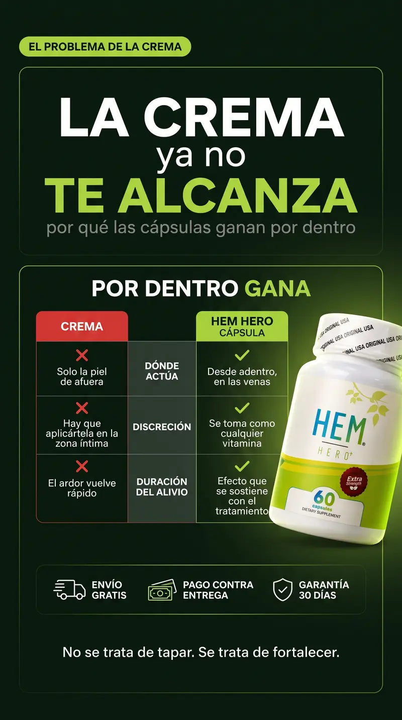 Comparativa crema vs cápsula Hem Hero: por dentro gana