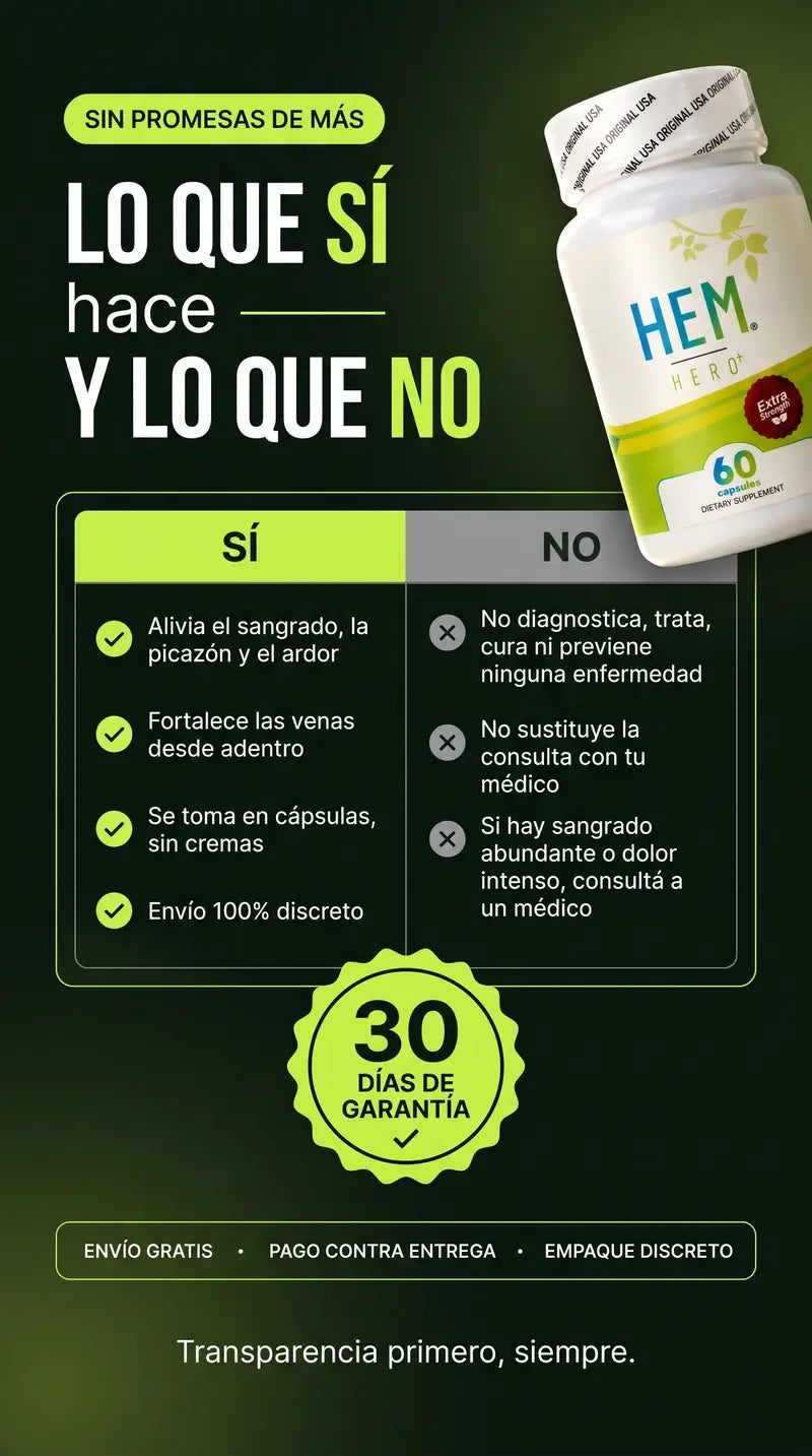 Lo que sí hace y lo que no Hem Hero, garantía de 30 días